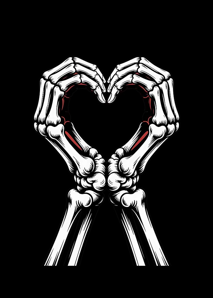 Skeleton Heart Hands