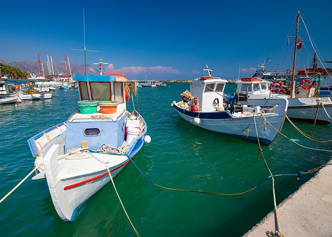 Boats in a Mediterranean Harbor, Kos, Greek Island