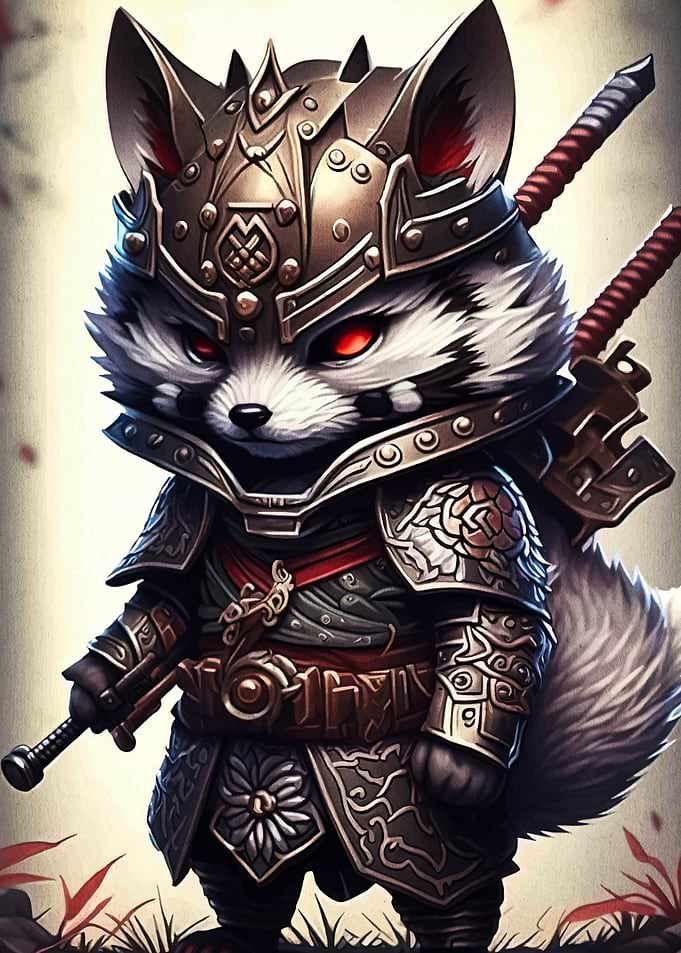 Samurai Raccoon Warrior