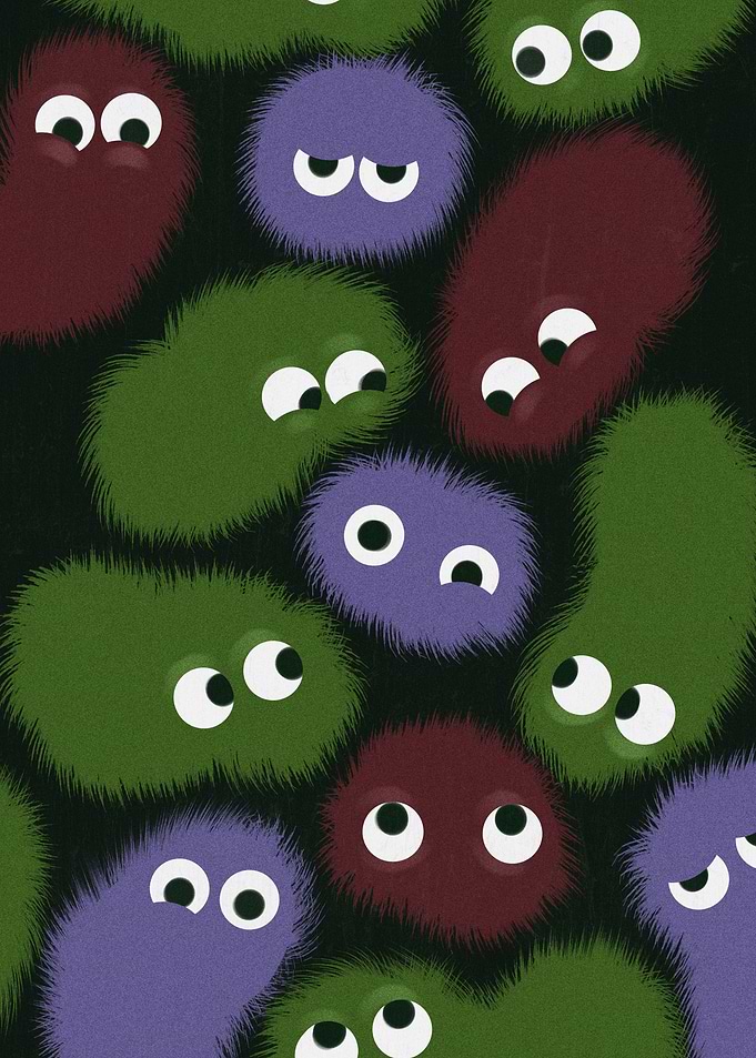 Colorful Furry Creatures with Googly Eyes