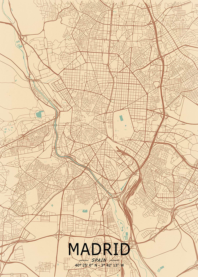Madrid Vintage Map