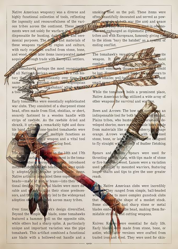 Native American Weapons Collage