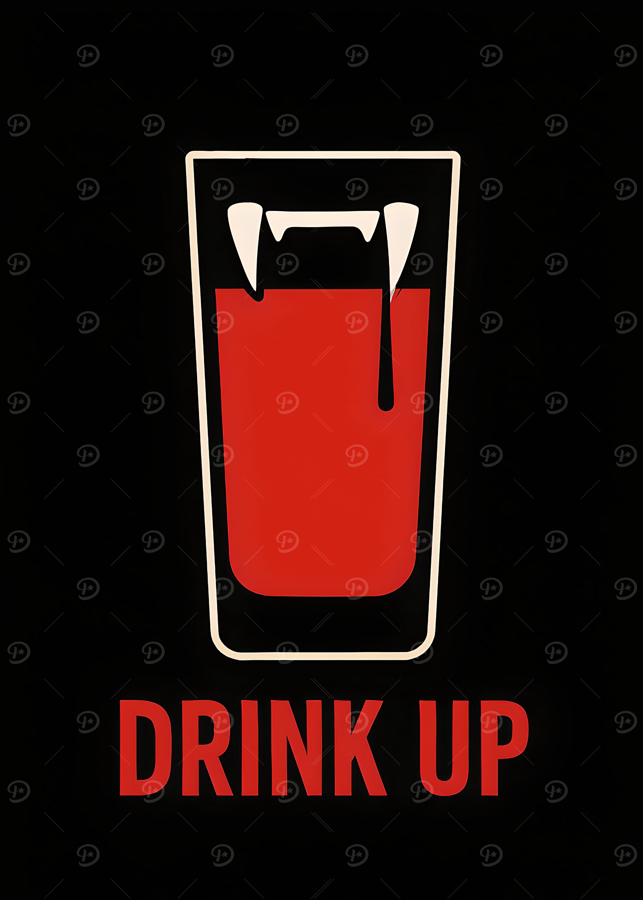 Vampire Drink Up Minimalist Art