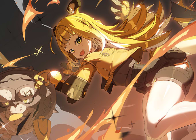 Girl with Bear Companion