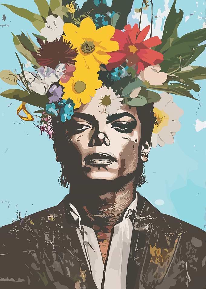 Michael Jackson floral portrait