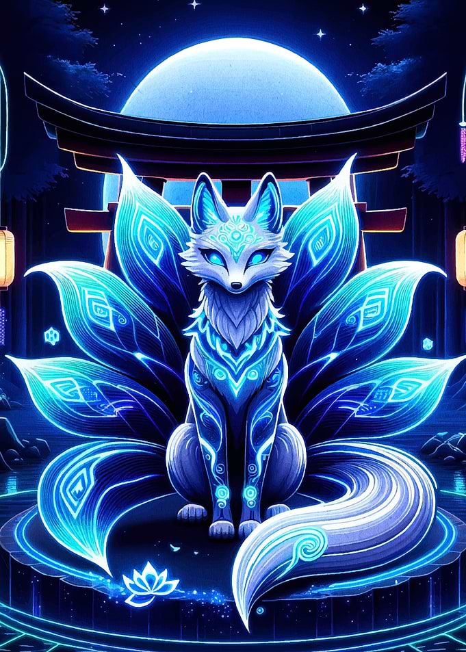 Nine-tailed Fox in a Shrine