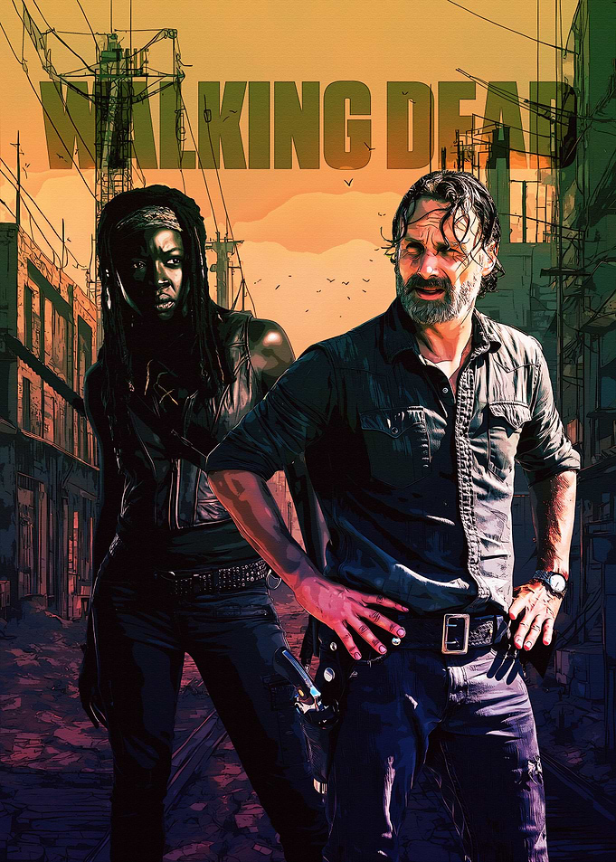 The Walking Dead Rick and Michonne