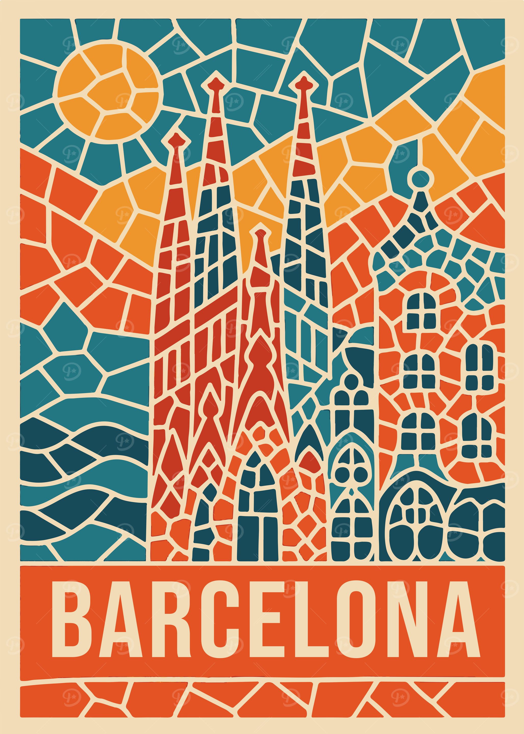 Barcelona Travel Poster