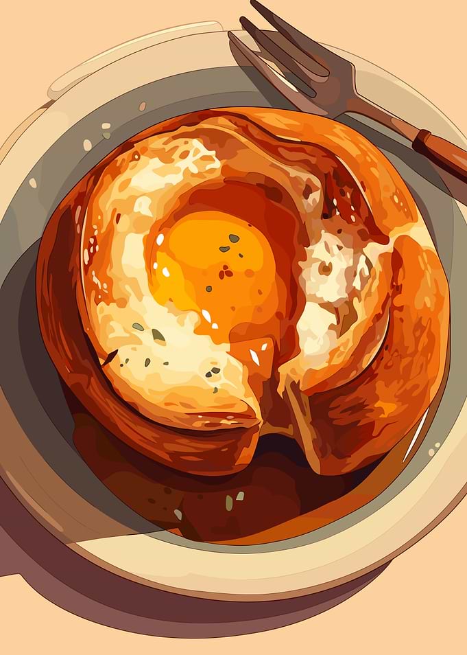 Egg in a Hole Illustration