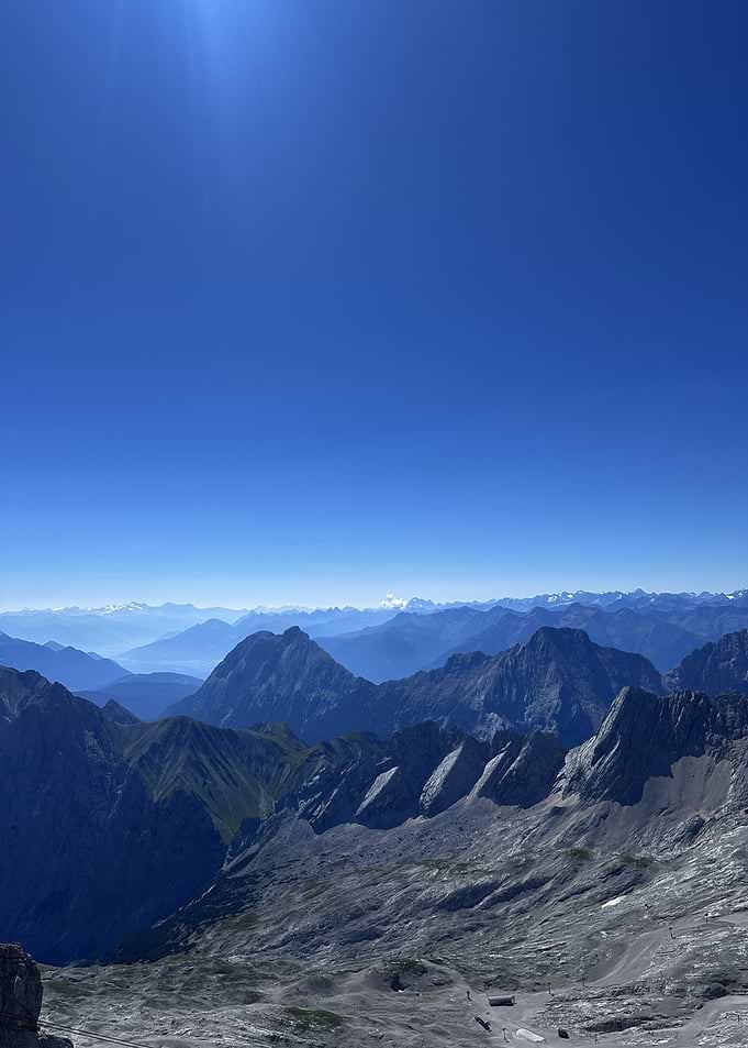 Mountain Range Under a Clear Blue Sky