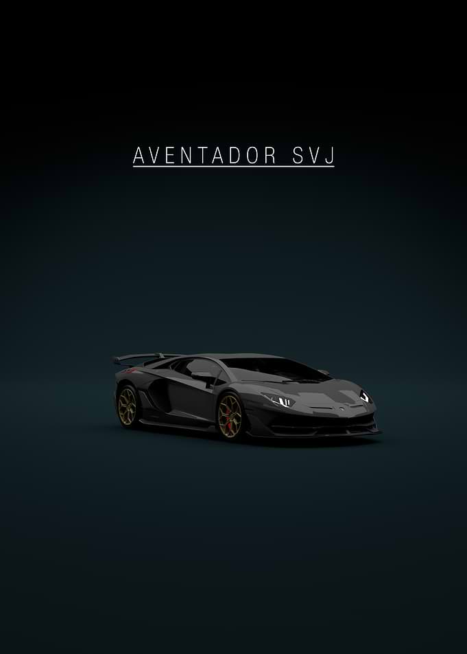 Lamborghini Aventador SVJ on Dark Background