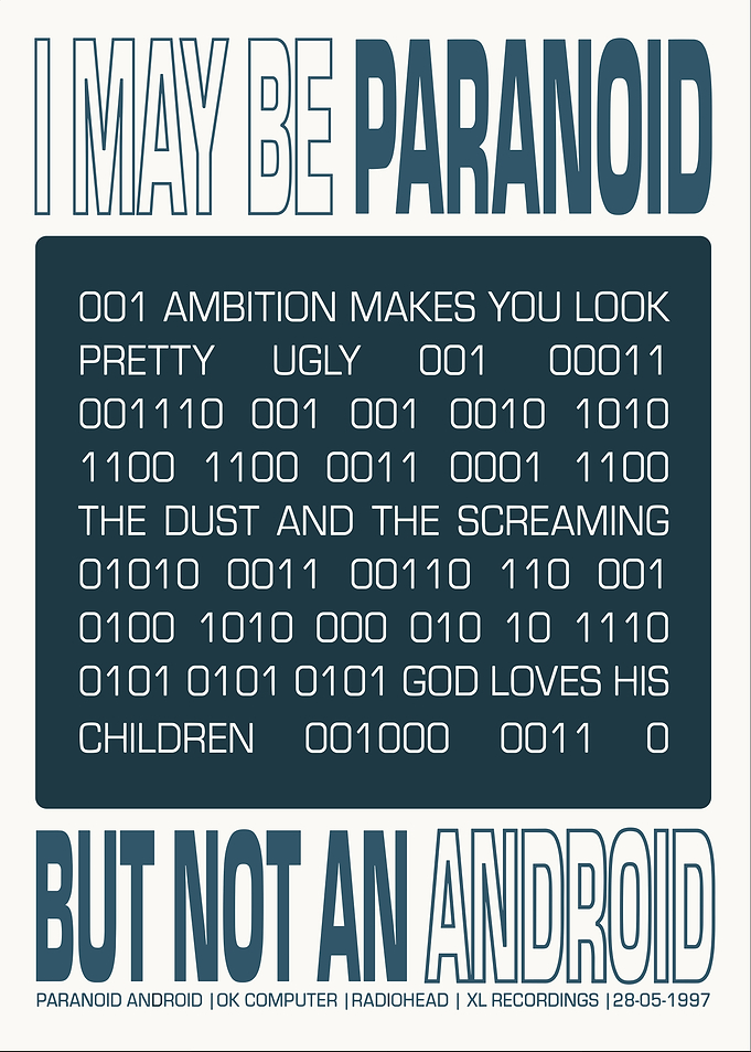 I May Be Paranoid Radiohead Poster