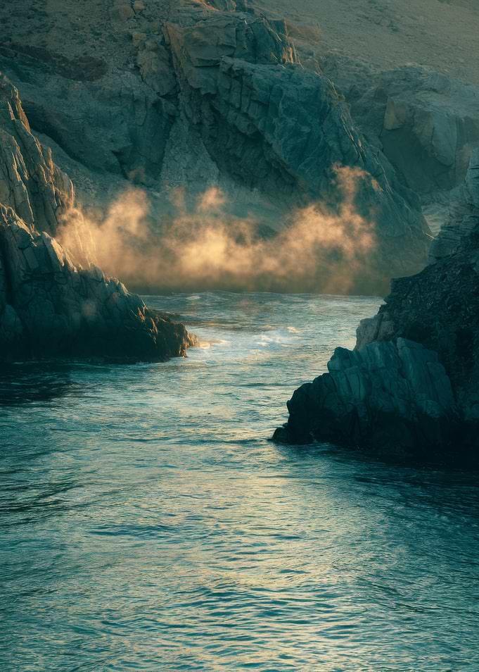 Coastal Landscape with Mist and Rocks