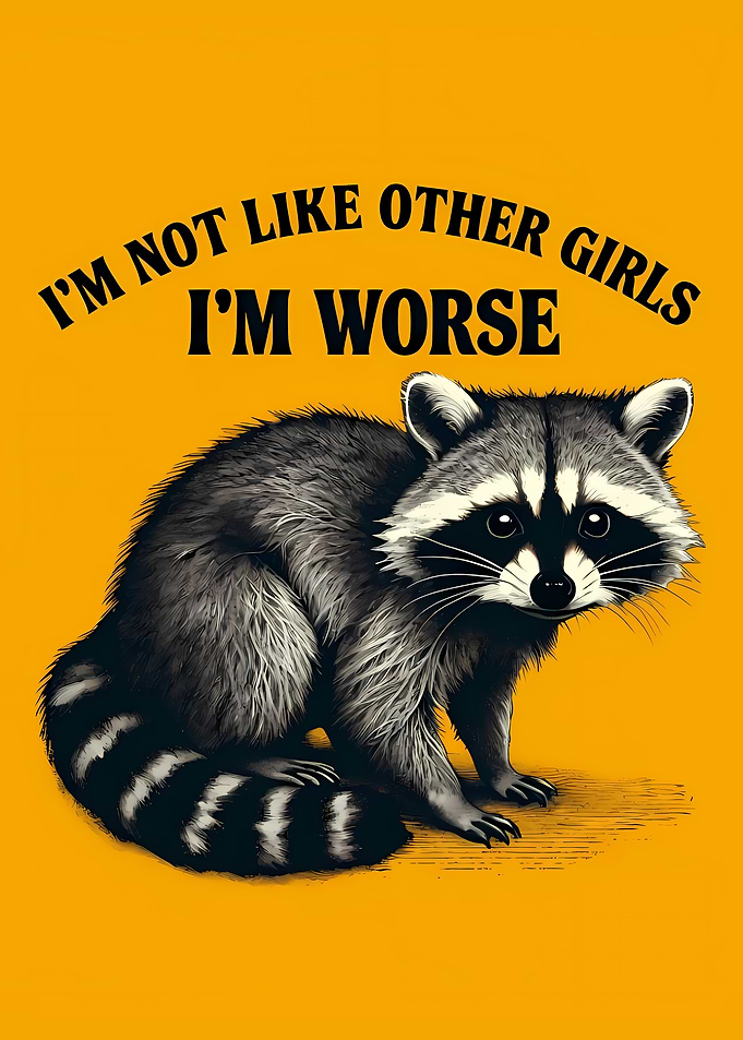 Raccoon with Sarcastic Quote