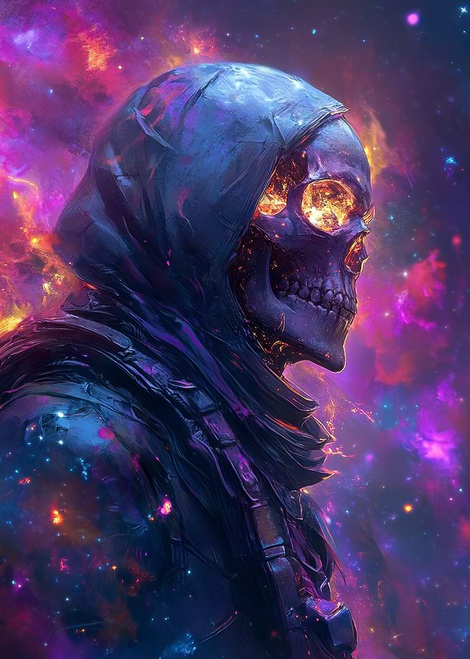 Cosmic Skull in Hooded Robe