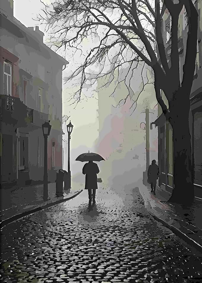 Rainy Day Street Scene