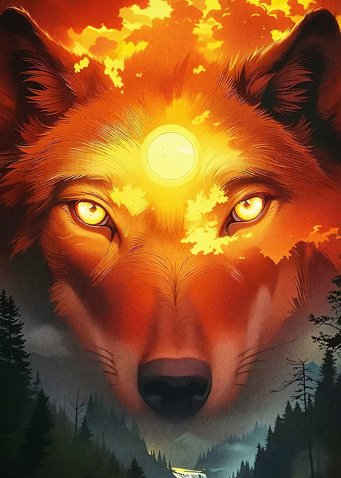 Fiery Wolf Spirit Animal