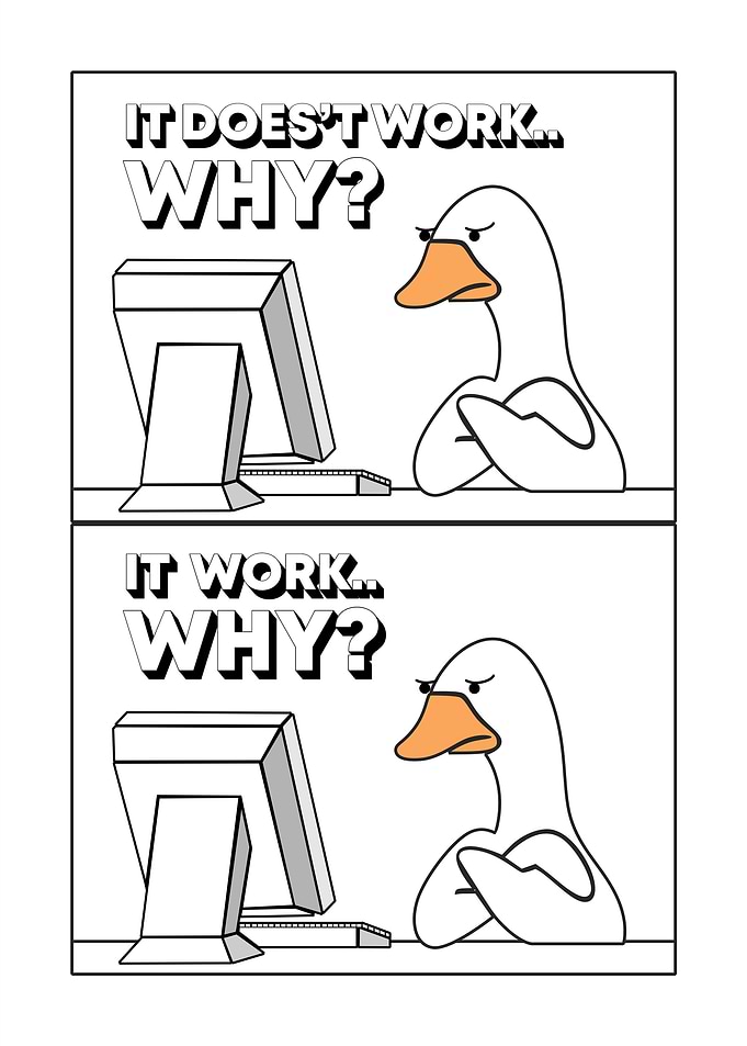 Duck Programmer Comic: It Doesn't Work