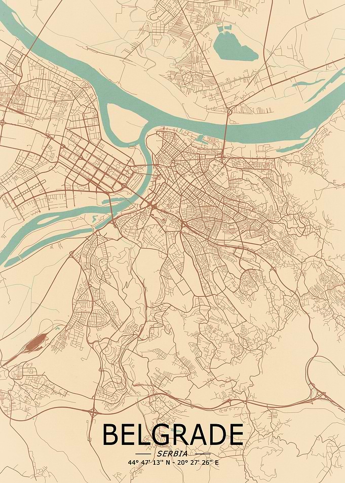 Belgrade Vintage Map