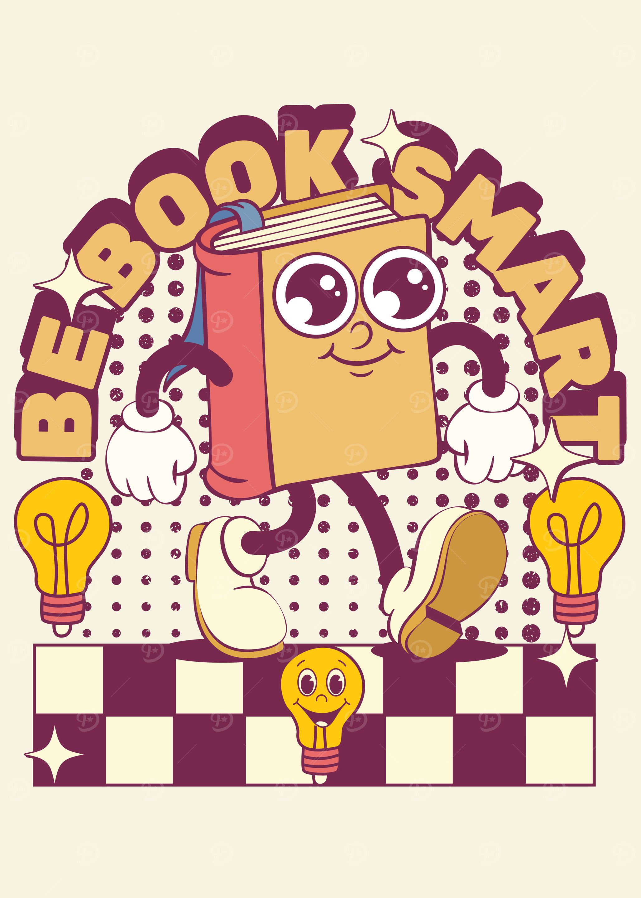 Be Book Smart Cartoon Illustration