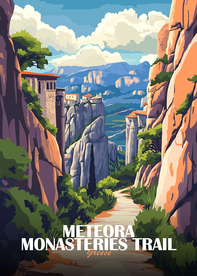 Meteora Monasteries Trail Greece Art