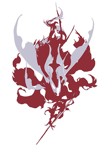 Abstract Knight Silhouette in Red and Gray