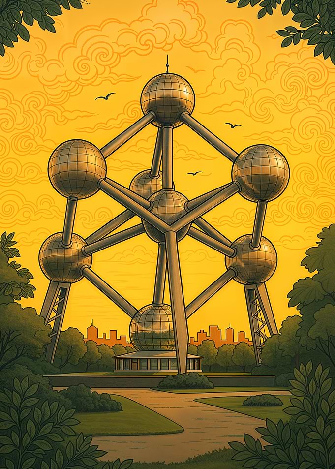 Atomium Brussels Illustration
