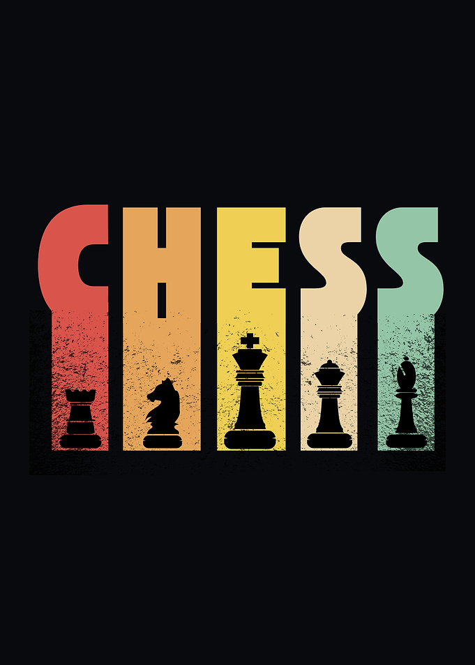 Retro Chess Piece Typography Design