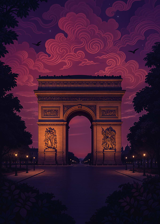 Arc de Triomphe at Dusk