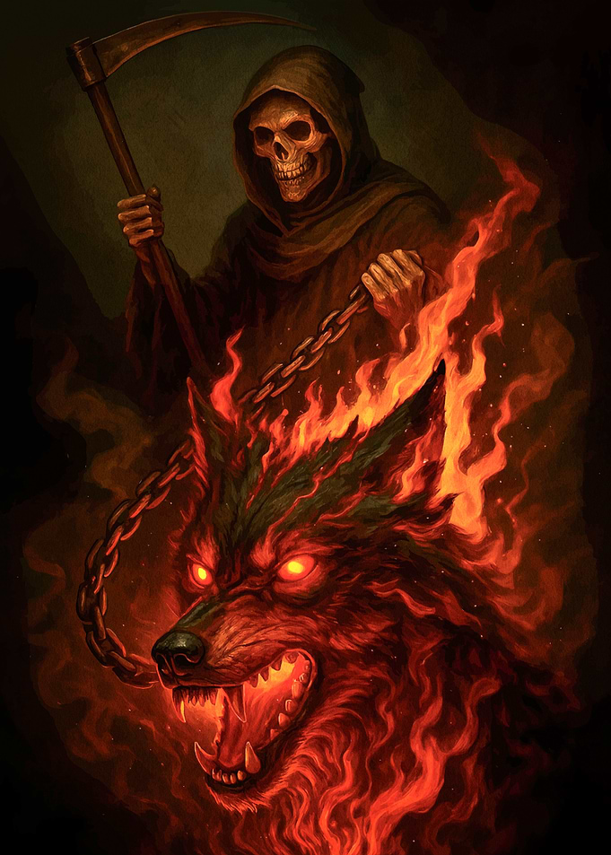 Grim Reaper and Hellhound
