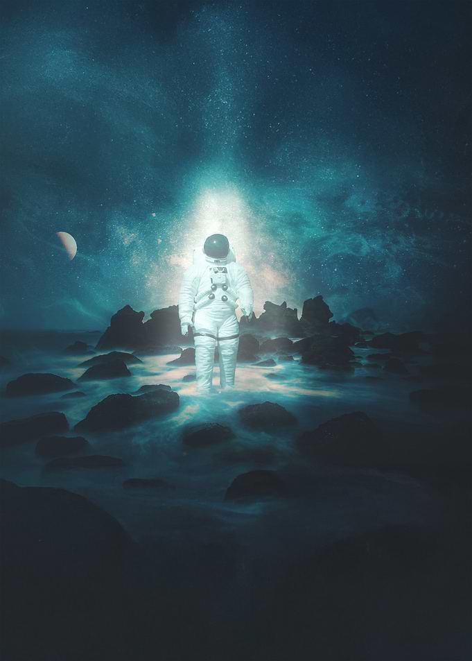 Astronaut in Space Water
