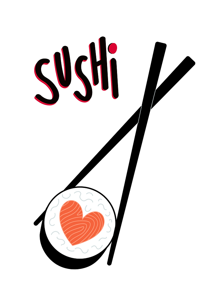 Sushi Love Roll with Chopsticks