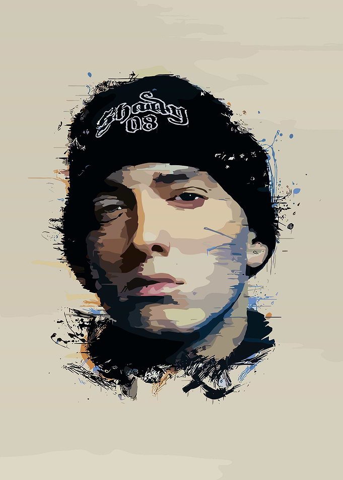 Eminem Portrait with Shady 08 Beanie
