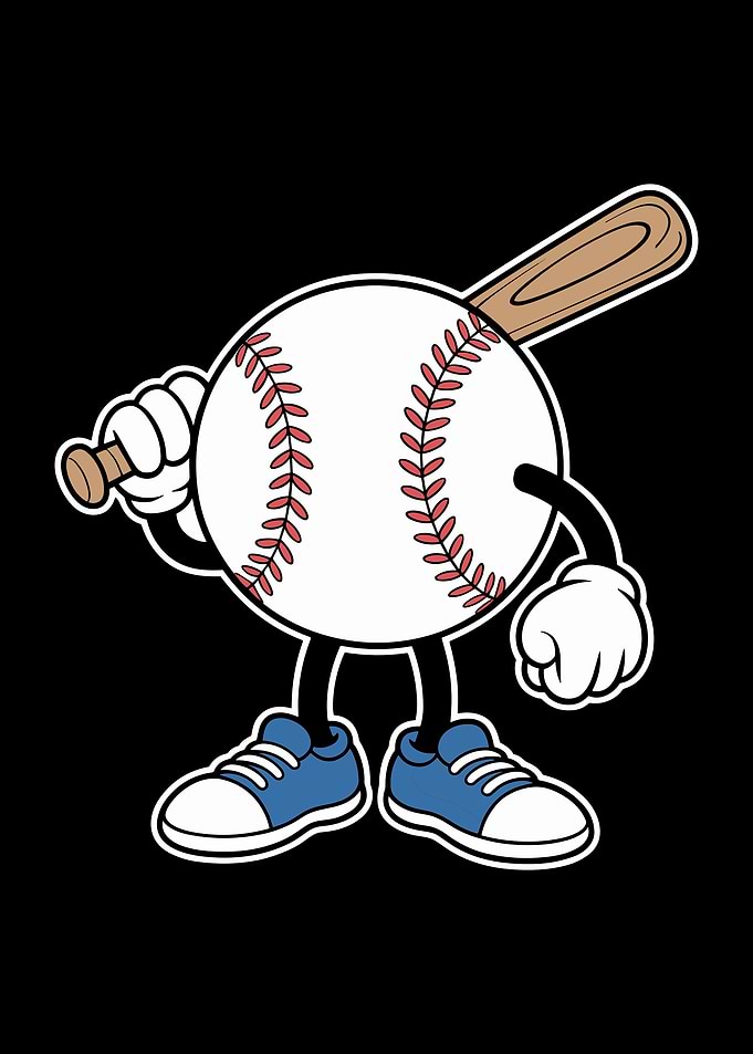 Cartoon Baseball Character with Bat