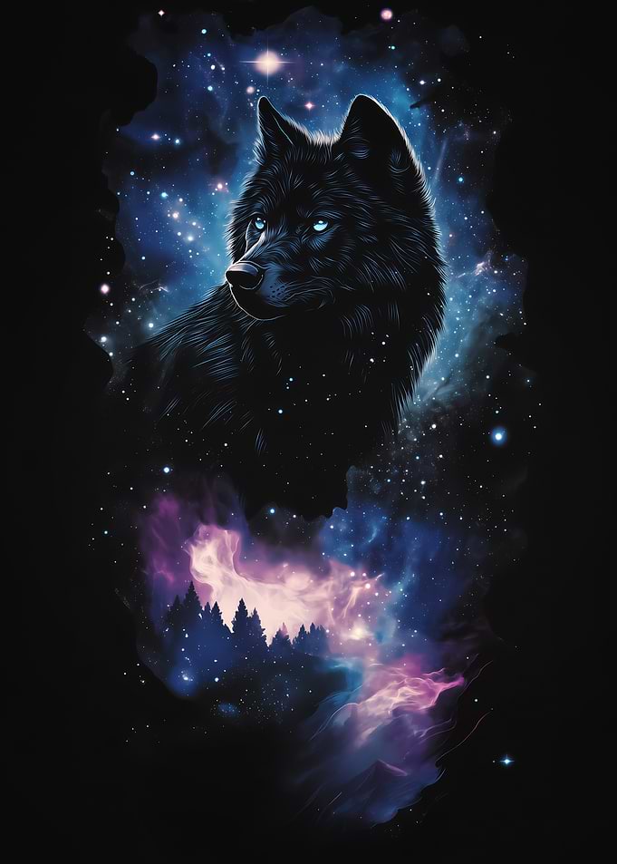 Cosmic Wolf Portrait