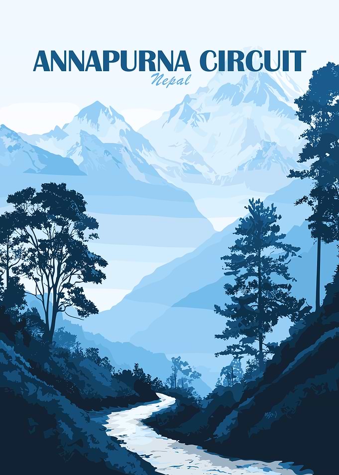 Annapurna Circuit Nepal Landscape Art