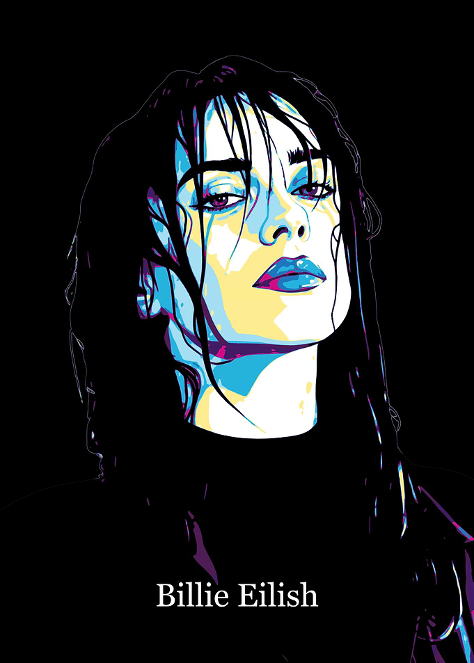 Billie Eilish Pop Art Portrait