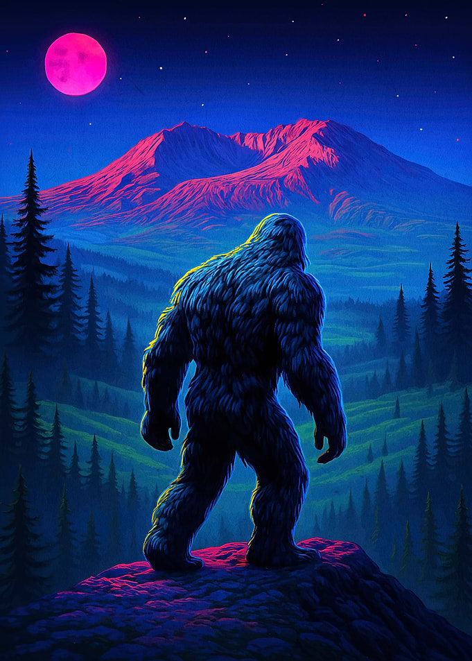 Bigfoot Neon Landscape