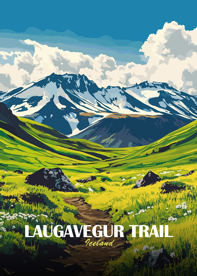 Laugavegur Trail Iceland Landscape Art