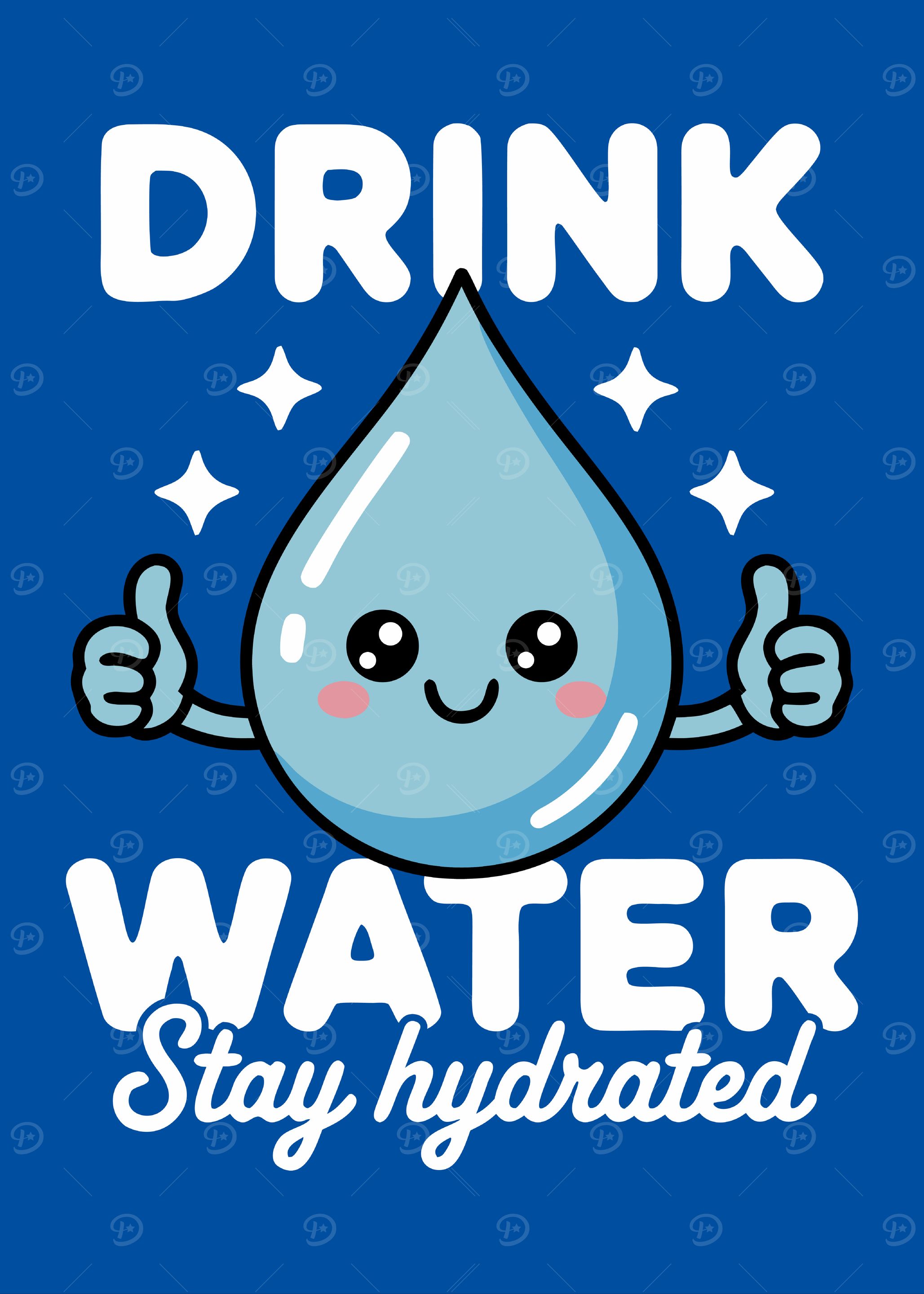 Drink Water Stay Hydrated Cartoon