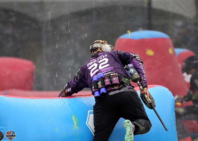 Paintball Player in Action
