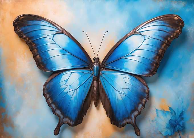Blue Butterfly Painting