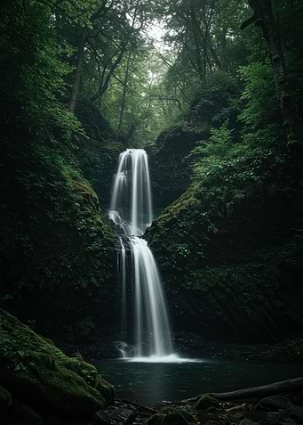Lush Forest Waterfall