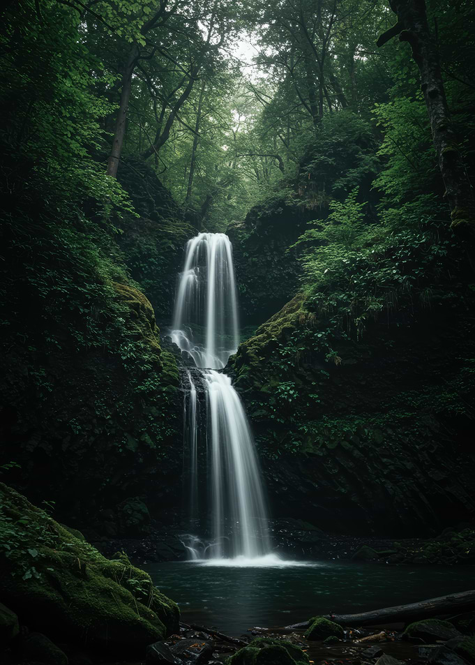 Lush Forest Waterfall