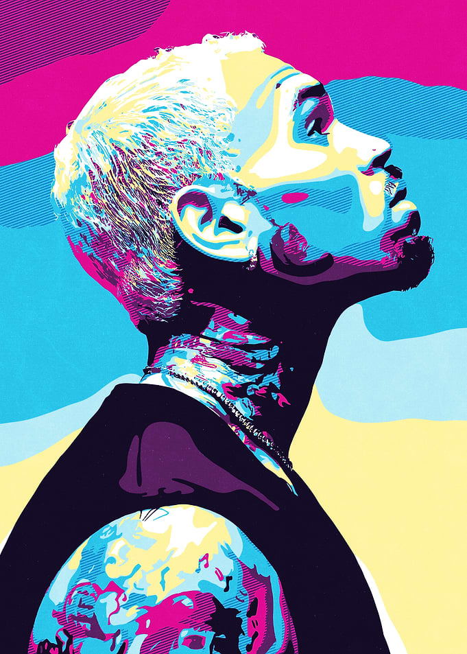 Chris Brown Pop Art Portrait