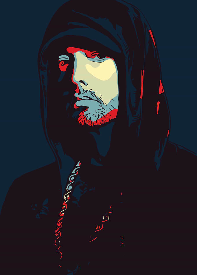 Eminem portrait in stylized art
