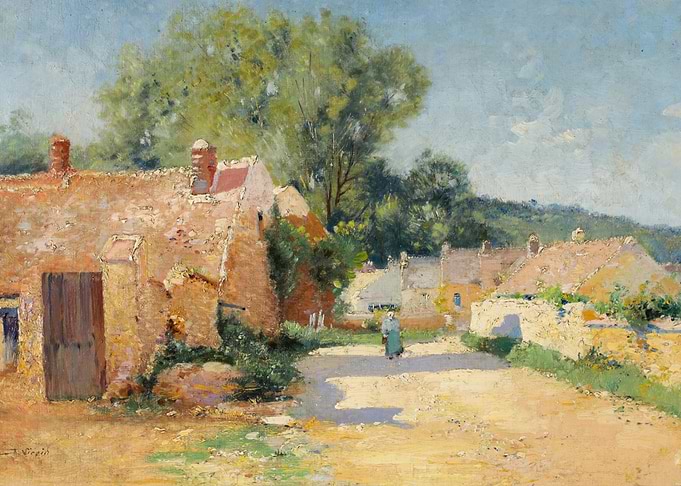 Rural Village Scene Painting