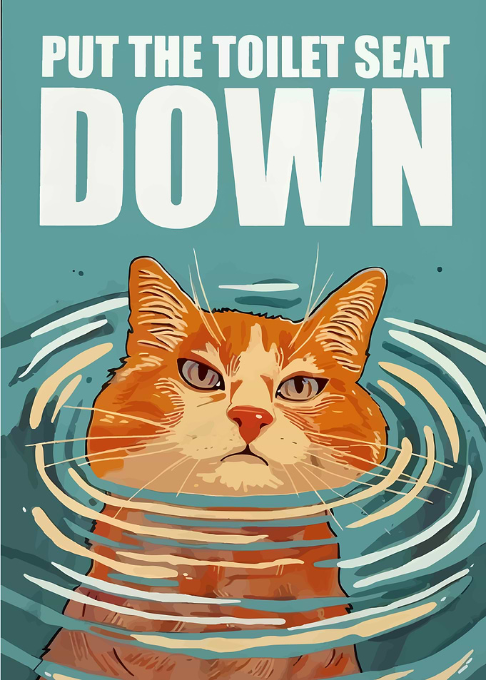 Put the Toilet Seat Down Cat