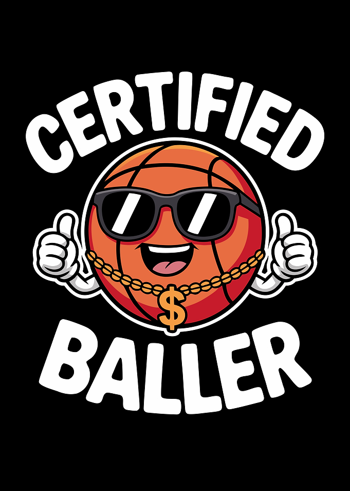 Certified Baller Cartoon Basketball