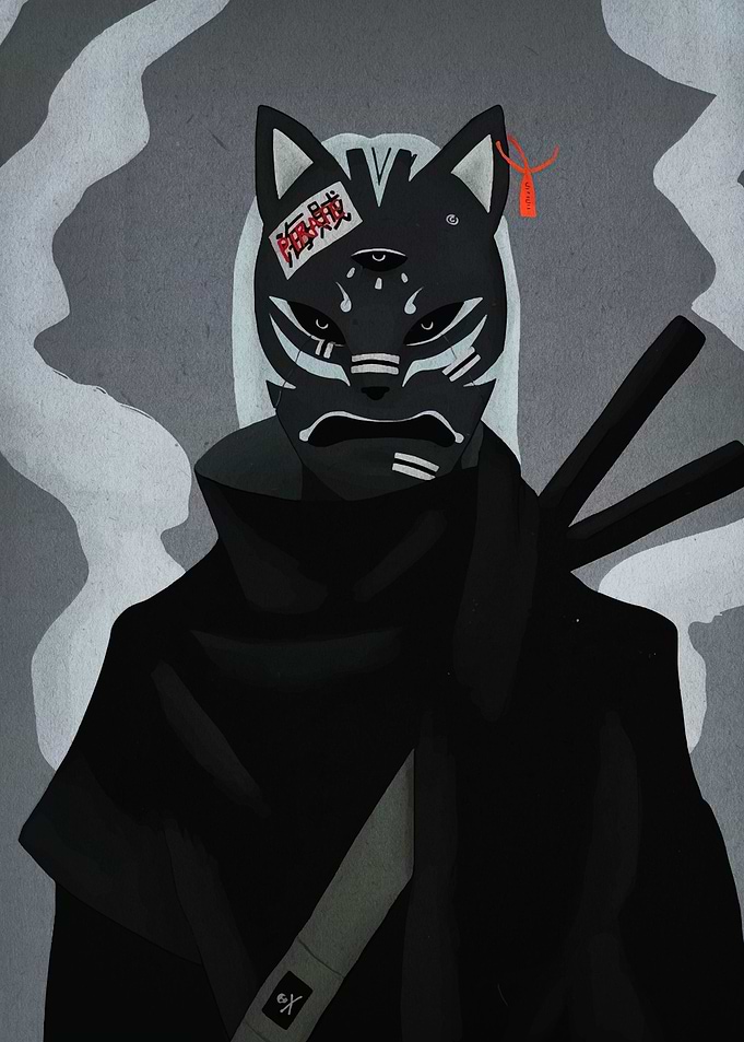 Masked Warrior Digital Art